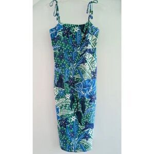 NEW Rachel Zoe Jungle Panther linen tie shoulder Midi sun Dress NWT Med